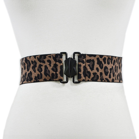 Cinturón ancho con estampado de leopardo para mujer, cinturón a la moda para dama, 5cm ► Foto 1/6