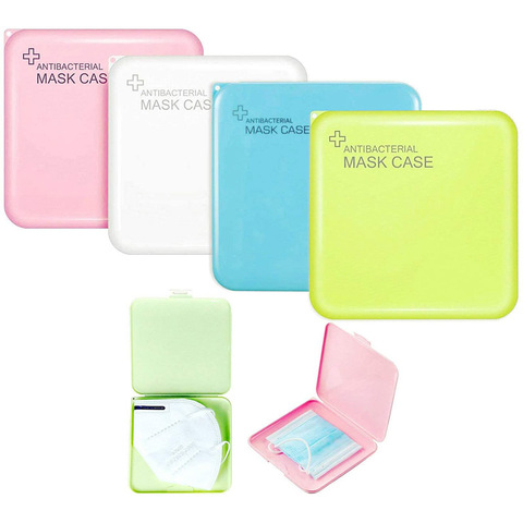 Caja para guardar mascarillas quirúrgicas, protector de color rosa y verde, práctico para guardar máscaras delicadas ► Foto 1/6