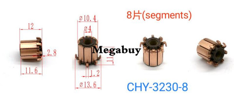 4x10,4x12mm 8p barras de cobre alternador Motor eléctrico commutador cobre commutador armadura commutador ► Foto 1/1