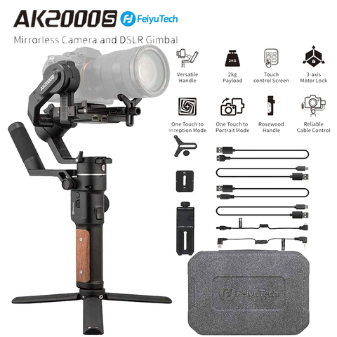 FeiyuTech AK2000C Gimbal estabilizador de mano de 3 ejes para cámaras réflex digitales/sin espejo 4,85 lb de carga útil, carga rápida ► Foto 1/6