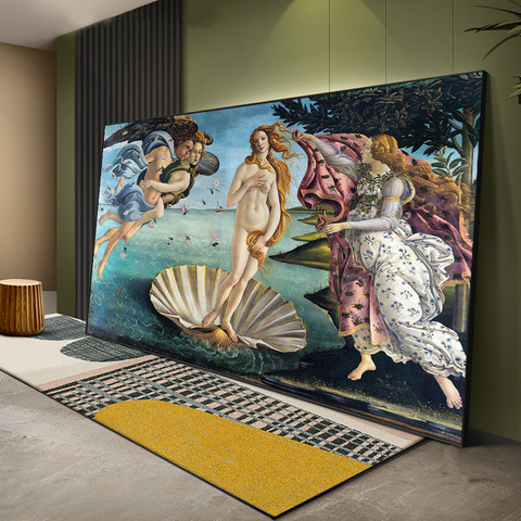 Pintura al óleo sobre lienzo del nacimiento de Venus renacentista, arte de reproducción Botticelli, impresión clásica de pared, Cuadros ► Foto 1/6