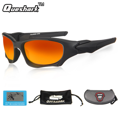 Queshark UV400 ultraligero de las mujeres de los hombres gafas de sol polarizadas pesca gafas deportivas gafas ciclismo escalada senderismo pesca gafas ► Foto 1/6