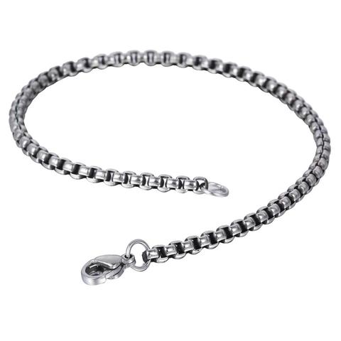 3mm pulsera para los hombres las mujeres Cuba frenar Rolo caja de enlace de cadena de acero inoxidable para hombre pulseras cadenas de joyería de moda DKBM01 ► Foto 1/6