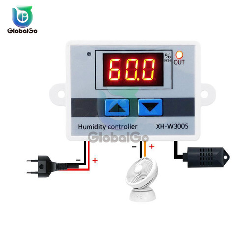 XH-W3005-controlador Digital de humedad, Humidistat higrómetro, sensor regulador de humedad, W3005, 220V, 12V, 24V ► Foto 1/6