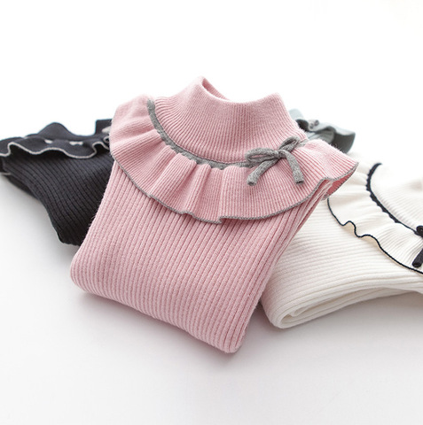 2022 moda Primavera niñas suéteres cuello alto niñas suéter 2-12 años ropa niños suéteres ► Foto 1/4