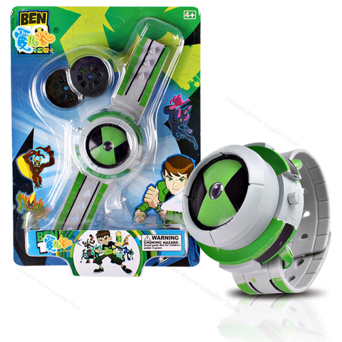 Ben 10-Reloj de proyector 3D de dibujos animados para niños, relojes genuinos de juguete, modelo de figuras de acción Anime Ben10, juguetes para Cosplay ► Foto 1/6