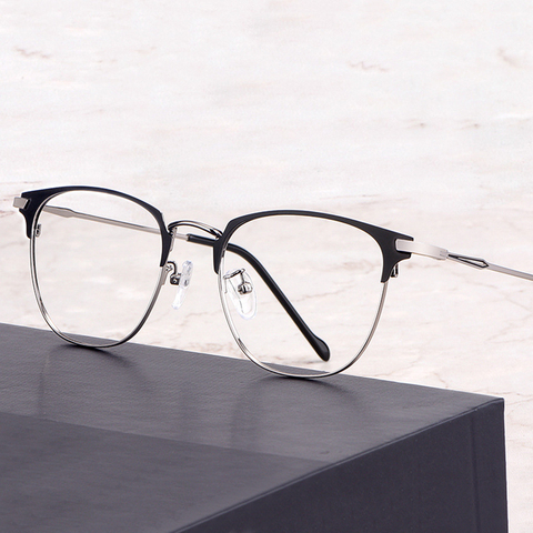 Montura de gafas ópticas para hombres y mujeres, gafas graduadas de aleación con gafas con receta médica ► Foto 1/6