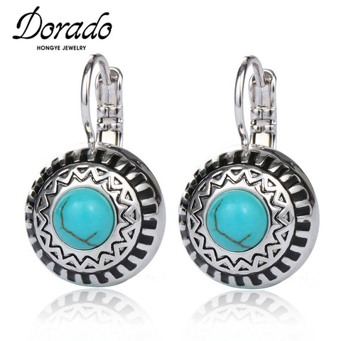 Dorado resina Pendientes de piedra colgantes para las mujeres Retro nuevo étnico Vintage declaración colgante hembra pendientes joyería aretes oreja ► Foto 1/6