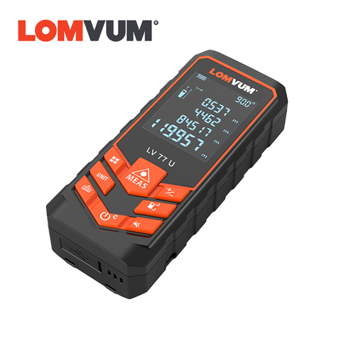 LOMVUM carga USB 77U Trena láser telémetro de voz inglés medidor de distancia láser Digital cinta eléctrica herramientas de medición 120M ► Foto 1/6