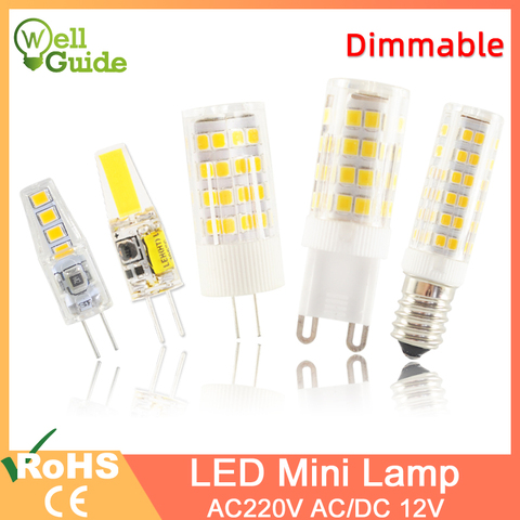 Bombilla LED G4 G9 E14, 7W, 9W, 10W, 12W, 2835SMD COB, 220V, CA de 12V, reemplazo de lámpara halógena de cerámica regulable, sin parpadeo, 30/40W ► Foto 1/6