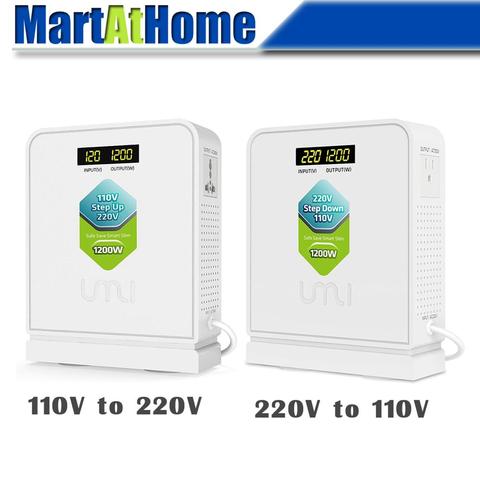 Convertidor de voltaje de 1200W, transformador de viaje de 220V a 110V, reductor/110V a 220V ► Foto 1/6