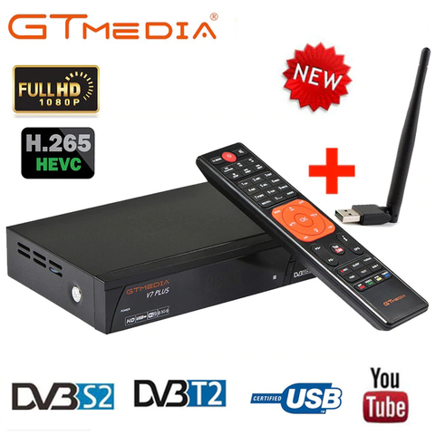 1080P HD DVB-S2 GTmedia V7 Plus receptor de TV por satélite DVB-T/T2 poder Freesat V8 Super apoyo PowerVu Biss clave ► Foto 1/6