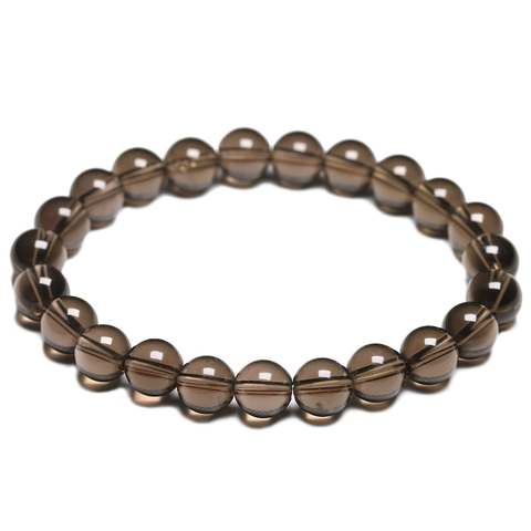 Pulseras de cuarzo ahumado de calidad Natural para hombre y mujer, pulsera de piedras preciosas finas, cristal para Yoga y meditación ► Foto 1/6