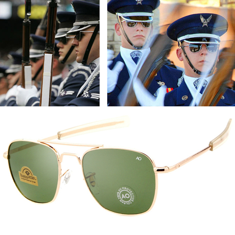 Gafas de sol de aviación para hombre, lentes de sol de moda novedosa, de diseñador de marca, militares del ejército americano, óptica AO, UV400 ► Foto 1/6