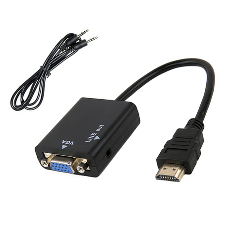 Adaptador de Cable de Audio y vídeo analógico, macho a hembra, HDMI, compatible con VGA, 1080P, 720P, 480P, para PS4, PC, HDTV, proyector de pantalla ► Foto 1/6