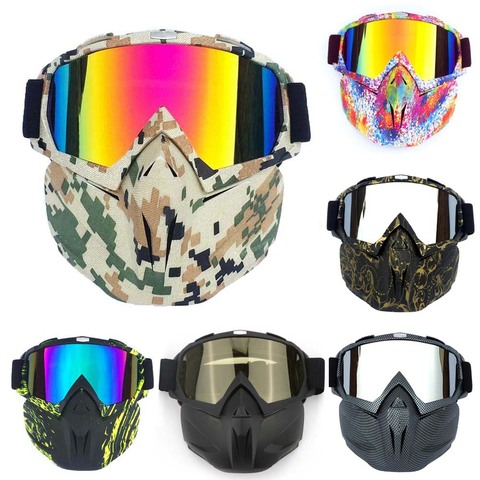 Mascarilla facial para motocicleta, gafas para Motocross, todoterreno, ATV, antisuciedad, ultraligeras, flexibles, antigotas, antigiro ► Foto 1/6