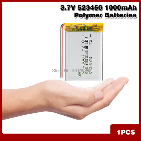 1000mah 3,7 V 523450 Litio-ion polímero lipo baterías recargables para teléfono inteligente DVD MP3 MP4 MP5 lámpara LED auricular bluetooth ► Foto 1/6