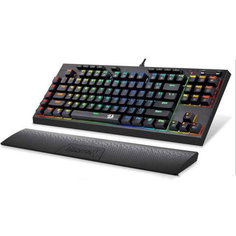 Redragon K588 RGB retroiluminado con LED Teclado mecánico para jugar programable, diseño compacto sin llave con reposamanos extraíble ► Foto 1/6