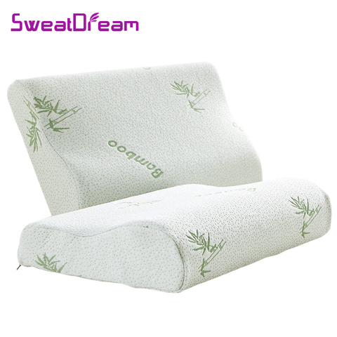 1 Uds de bambú almohadas espuma con memoria ropa de cama almohada para dormir ortopédicos durmiendo cama almohadas Cervical almohadas para cuello de protección ► Foto 1/6