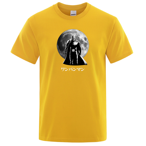 Moda Anime T camisa Anime japonés Tops Harajuku un golpe hombre Camiseta Saitama hombres gris Camiseta de algodón camisa de manga corta Tops ► Foto 1/6