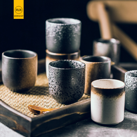 RUX WORKSHOP 150ml 200ml taza de agua de té de estilo japonés gres cerámica pintado a mano Kungfu taza de cocina ► Foto 1/5