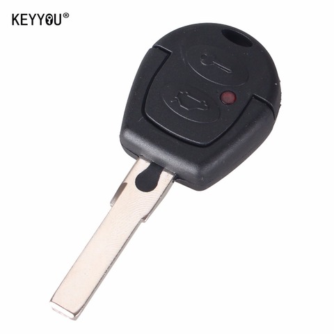 KEYYOU-carcasa de llave de repuesto para coche, cubierta de mando a distancia de 2 botones para Volkswagen, VW, Polo, Golf, Jetta, Sharan, Passat, Bora ► Foto 1/5