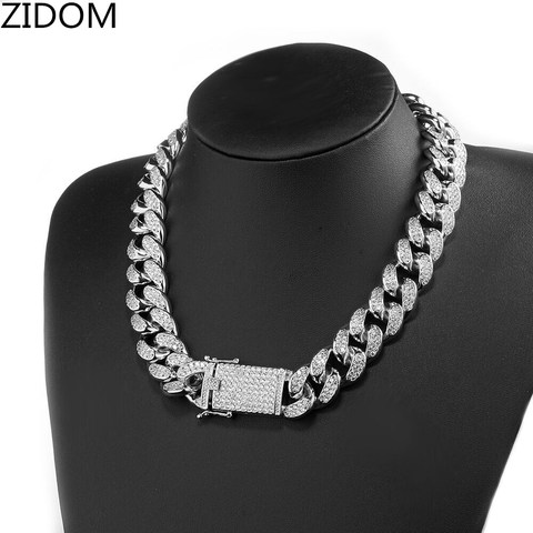 Collares de cadenas cubanas de Miami para hombre, joyería de 18-28 