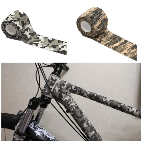 Cinta de camuflaje retráctil para bicicleta, pegatina protectora no tejida, resistente a arañazos, Cuadro de bicicleta de montaña, protector de horquilla delantera ► Foto 1/6