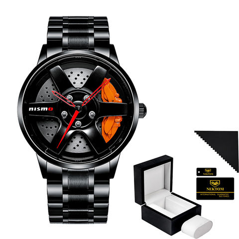 NEKTOM marca de rueda de coche reloj de lujo reloj para hombre a la moda 2022 nuevo relojes de acero inoxidable completa de reloj de cuarzo impermeable ► Foto 1/6