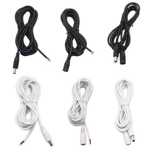 Gran oferta, 1 m, 2m, 3m, 5M de CC, 5,5X2,1mm, conector de cable de CC, enchufe de alimentación con cable de extensión, adaptador de conector hembra y macho de CC ► Foto 1/5