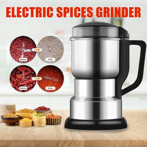 Molinillo de café eléctrico multifuncional para cocina, cereales, nueces, granos, especias, granos, máquina de molienda, triturador de café para el hogar ► Foto 1/6