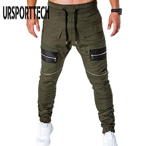 Pantalones deportivos para hombre, pantalones masculinos de chándal en color sólido, con espacio multibolsillos para hombre, con cordón de ajuste de buena calidad ► Foto 1/1