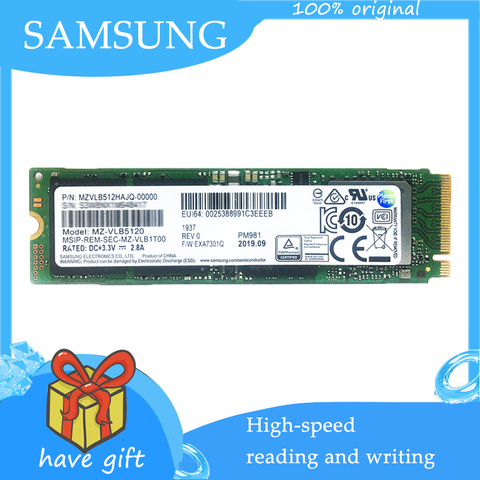 SAMSUNG-disco duro PM981 SSD, M.2, 256GB, 512GB, disco duro interno duro, TLC, M2, SSD, NVMe, PCIe, 3,0x4, NVMe, ordenador portátil ► Foto 1/6