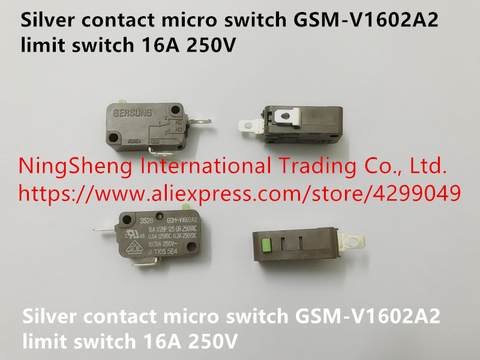 Microinterruptor de 100%, interruptor de límite de GSM-V1602A2, 16A, 250V, contacto de plata, Original, nuevo ► Foto 1/1