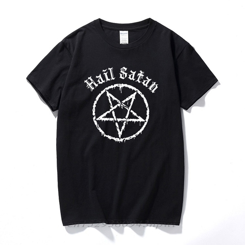 Camiseta de granizo Satan para hombre, Camiseta estilo pentagrama rock goth unholy satanic punk emo, regalo alternativo, Top de moda urbana ► Foto 1/5