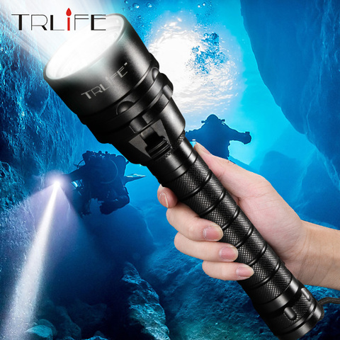 TRLIFE nuevo Buceo linterna LED UV/T6/L2 IPX8 submarinismo Luz Súper brillante 8000 lúmenes de buceo lámpara con 1 interruptor de modo de ► Foto 1/6