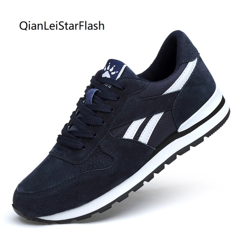 Zapatillas de correr para hombre y mujer, zapatos transpirables de cuero genuino, informales, ligeros, antideslizantes ► Foto 1/6