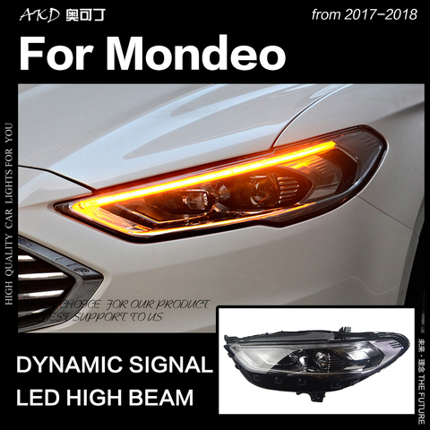 AKD estilo de coche para Ford Fusion faros 2017-2022 Mondeo faro LED de señal dinámica animación DRL Bi Xenon Auto Accesorios ► Foto 1/6