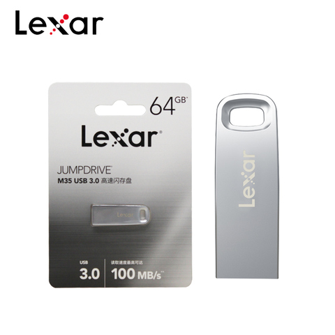 Lexar-unidad Flash USB M35 de 32GB, memoria USB 100 de Metal con velocidad de lectura de 3,0 Mb/s, Pendrive de 64GB, Mini unidad de disco en U ► Foto 1/6