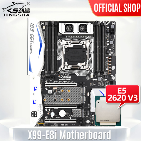 Placa base X99 E8I con procesador Intel XEON E5 2620 V3, compatible con DDR4, ECC, REG, Memoria NON-ECC, NVME, USB3.0, WiFi, BT ► Foto 1/6