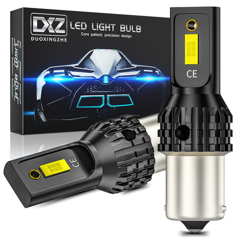 DXZ 2 uds 1156 S25 BA15S P21W LED 1157 T20 T25 LED Canbus 2-SMD 1200LM 7440, 3156 de 3157 señal marcha atrás de coche luz de freno Luz de bombilla ► Foto 1/6