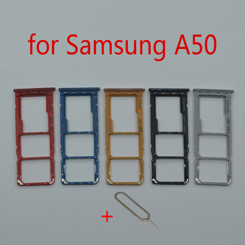 Soporte de bandeja de tarjeta SIM para Samsung Galaxy, A50, A505F, A505FM, A505FN, piezas de reparación de adaptador de ranura de tarjeta Micro SD, Original, nuevo ► Foto 1/1