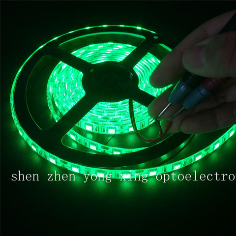 Tira de luces LED SMD 300, cinta flexible impermeable de 12V, 5m, 60LEDs/m, verde, 5050 ► Foto 1/4
