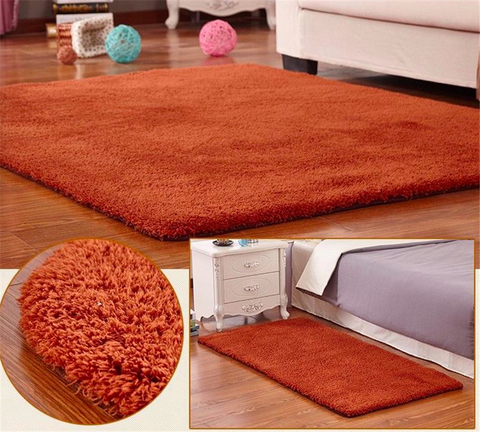 Alfombras esponjosas nórdicas para dormitorio y sala de estar, alfombra suave antideslizante de felpa rectangular de gran tamaño, 8 colores, novedad ► Foto 1/6