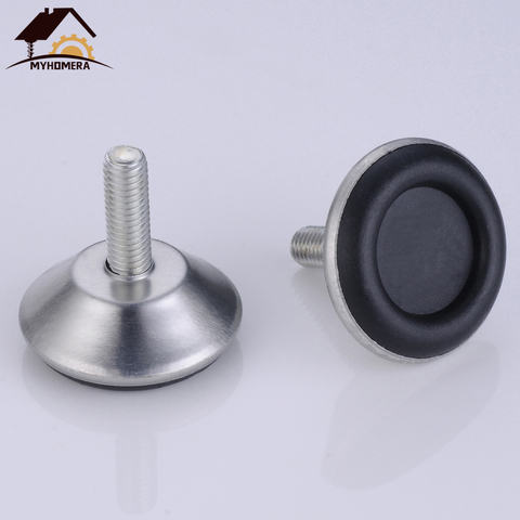 Myhomera, 4 Uds. Patas para mueble de acero, estante para mesa, pernera, Base de goma antideslizante, ajustable, pies de nivelación DIY, 13mm, 18mm, 27mm ► Foto 1/6