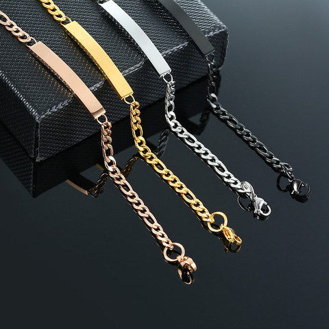 Modyle-pulsera de acero inoxidable con grabado personalizado para mujer, brazalete de Color oro rosa, joyería femenina elegante, regalo personalizado, 2022 ► Foto 1/6
