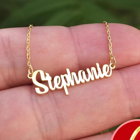 De acero inoxidable collar nombre personalizado collar joyas personalizadas de los hombres hecho a mano colgante con placa con nombre collares para mujeres regalo de amigo ► Foto 1/6