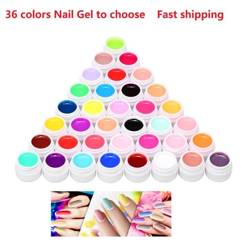 ANSELF 36 Color Gel de esmalte de uñas barniz 8ml uñas Gel para manicura polaco precio más barato botella de plástico de Color brillante barniz brillante ► Foto 1/6