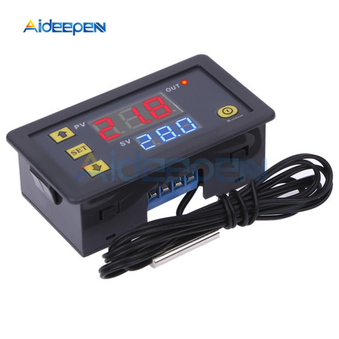 Controlador de temperatura Digital W3230 24V DC 12V 110V 220V AC termostato de pantalla LED con interruptor de enfriamiento de calefacción Sensor NTC ► Foto 1/6