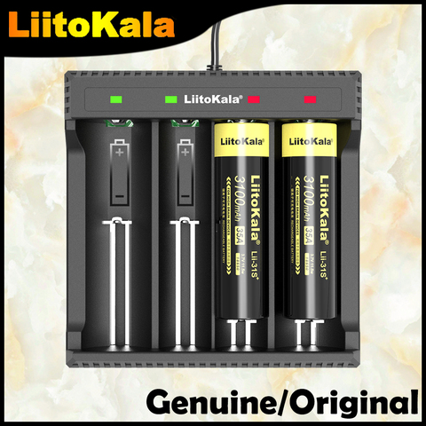 2022 LiitoKala Lii-L4 18650 cargador de batería recargable 4 ranura 2 ranura para 10440, 18490, 16340, 26650, 21700, 18650 + 5V macho ► Foto 1/5